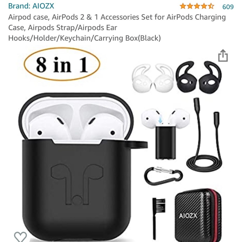 New Silicone AirPod Case Cover w/Accessories